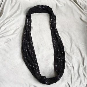 Express black sequin infinity scarf